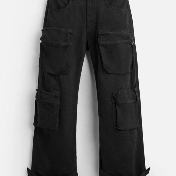 Zara Men’s Black Cargo Pants - Picture 2 of 16